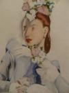 Tamara De Lempicka Signora elegante con cappello fiorito 1938_40